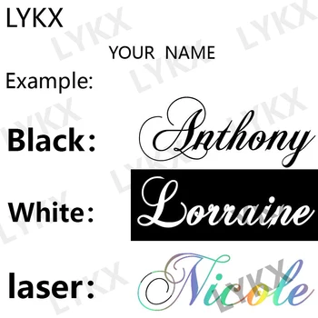 LYKX اسم شخصية الفينيل الشارات الجدار ملصق سيارة/نافذة باب اسم مخصص للأولاد غرفة نوم البنات شارات