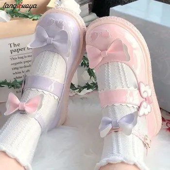 Kaweii لوليتا أحذية الصيف الحلو ماري جينس امرأة الشقق خليط اليابانية نمط 2023 أزياء لطيف الطرف Jk الأحذية للبنات