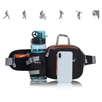 حزام تشغيل الركض وركوب الدراجات الخصر بوم حزمة الهاتف الحقيبة حقيبة رياضية مع زجاجة مياه حامل منظم LX9F