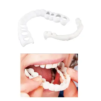 مثاليا تبييض الأسنان وهمية قابلة لإعادة الاستخدام يستقر الأسنان غطاء سيليكون ابتسامة القشرة الأسنان العليا الجمال أداة تجميل الأسنان