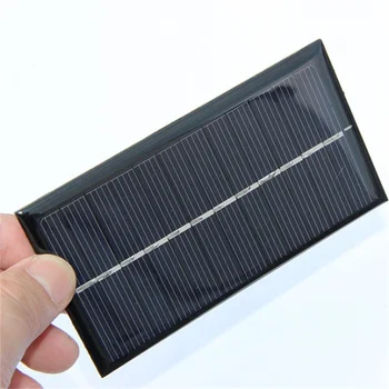 1W 6V مصغرة وحدة الخلايا الشمسية الكريستالات الألواح الشمسية شاحن الدراسة 110*60*3MM