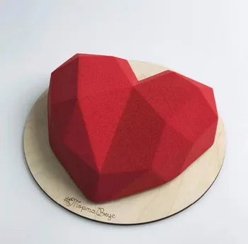 SHENHONG 3D الماس قلب الحب كعكة حلوى قوالب البوب سيليكون الفن العفن 3D موس الخبز المعجنات Silikonowe Moule الديكور