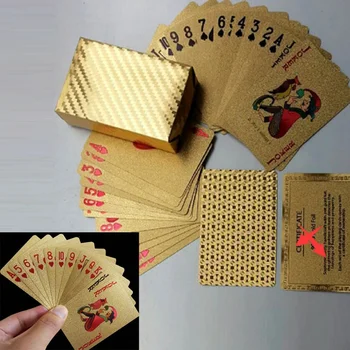 الذهبي الجديد اللعب بطاقات سطح السفينة بطاقة سحرية لعبة البوكر رقائق البلاستيك للماء مجموعة البطاقات