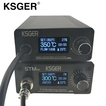 KSGER STM32 OLED T12 محطة لحام SMD بندقية الهواء الساخن إعادة صياغة Resoldering محطة الأدوات الكهربائية الحديد نصائح 700W لصناعة السيارات النوم