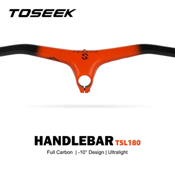 TOSEEK TSL180 Mtb المقود الجذعية درجة-10 الكربون المتكاملة المقود 260g Width780-70/80/90/100/110mm على الدراجة الجبلية