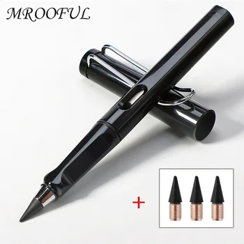 التكنولوجيا الجديدة الأبدية قلم رصاص مع 3 استبدال طرف مجموعة الإبداعية غير محدودة الكتابة لا حبر القلم مكتب واللوازم المدرسية والقرطاسية