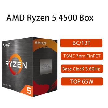الجديد AMD Ryzen 5 4500 R5 4500 صندوق وحدة المعالجة المركزية سطح المكتب المعالج 3.6 GHz 6-Core 12-موضوع 7NM L3=8M مأخذ AM4