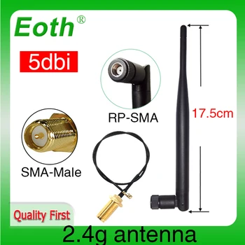 EOTH 2.4 g 5dbi هوائي sma أنثى wlan واي فاي 2.4 ghz antene IPX ipex 1 SMA الذكور ضفيرة تمديد كابل التونسي وحدة انتينا