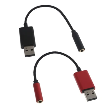 USB 3.5 mm جاك سماعة الميكروفون الصوت محول USB بطاقة الصوت مع TRRS 4-القطب هيئة التصنيع العسكري-دعم USB Aux كابل