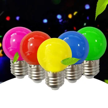 5PCS الملونة B22 E27 1W 2W 3W 5W 220V الأحمر الأخضر الأزرق الأصفر الأبيض الدافئ RGB Blubs توفير الطاقة LED كرة الغولف ضوء مصباح العالم