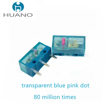 الشحن مجانا 10Pcs HUANO الماوس التبديل الجزئي زرقاء شفافة قذيفة مسحوق نقطة 80 مليون مرة فأرة الكمبيوتر على زر التبديل