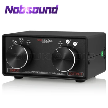 Nobsound 3-في-3-الخروج متوازن XLR / RCA ستيريو محول الصوت مربع محدد السلبي Preamp المنزل مكبر للصوت