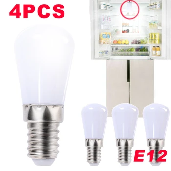 2/4PCS LED ثلاجة المصابيح E12 المصابيح الكهربائية 220V ثلاجة المطبخ غرفة نوم مصباح الثلاجة وخزائن العرض