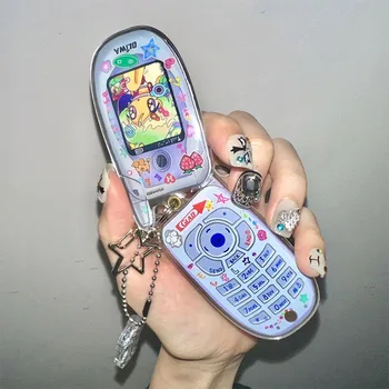 Y2k اكسسوارات ميني الهاتف المحمول الصورة الإطار سلسلة المفاتيح Kawaii الحلو الإبداعية المتناثرة المفاتيح جرلي فريدة من نوعها هدية للأصدقاء