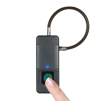 قفل بصمة الذكية USB القابلة لإعادة الشحن بدون مفتاح 10 مجموعات بصمات IP65 للماء مضاد للسرقة الأمن قفل الباب الأمتعة