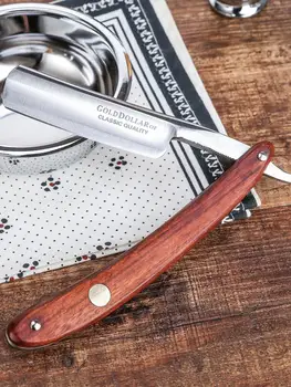 الرجعية دليل على التوالي الحلاقة مجموعة الفولاذ المقاوم للصدأ للطي حلق طقم سكين حادة على استعداد لاستخدام المهنية صالون الحلاقة ماكينة حلاقة