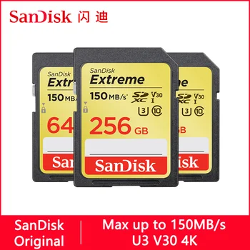 سانديسك بطاقة الذاكرة القصوى SDHC/SDXC بطاقة الذاكرة الرقمية المؤمنة 4K UHD 512GB 32GB 64GB 128GB 256GB C10 U3 4K V30 UHS-I بطاقة فلاش للكاميرا