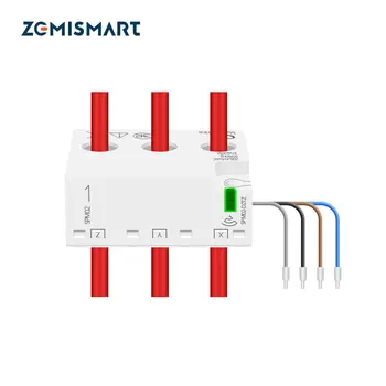 Zemismart تويا زيجبي واي فاي 3 قناة متر الطاقة الطاقة الرصد في الوقت الحقيقي لقياس الاستهلاك 63A الحياة الذكية التحكم في التطبيق