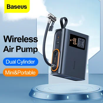 Baseus اللاسلكية هواء ضاغط مضخة نفخ المزدوج اسطوانة الكهربائية الإطارات Inflator السيارات دراجات نارية الإطارات مضخة الهواء