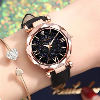 الكوارتز مصنع الساعات الذكية المرأة الجديدة أزياء بلوري حزام مشاهدة النجوم رومانية نطاق مضيئة السيدات ووتش Reloj Hombre