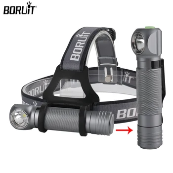 BORUiT 8000LM قوية كشافات Led مع 18650 بطارية LED 3-وضع ماء المصباح رئيس الشعلة مصباح التخييم الصيد