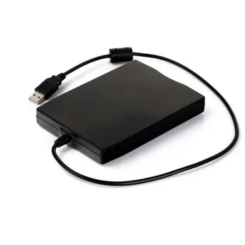 3.5 بوصة 1.44 MB FDD USB الأسود المحمولة الواجهة الخارجية القرص المرن FDD External USB Floppy Drive لأجهزة الكمبيوتر المحمول